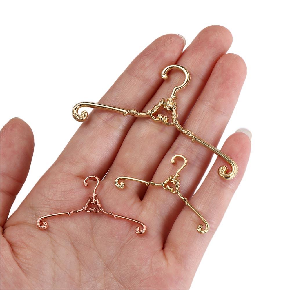 5Pcs Metal Doll Clothes Hanger Windproof Multi Functional Mini Coat Hanger Retro 4/6.5cm Dolls Clothes Rack Ob11 Doll Clothes