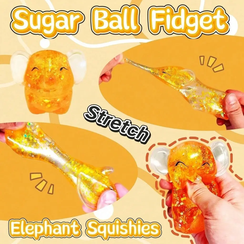 Transparent Cute Elephant Stress Relief Toy, Soft Slow Rebound, Ideal for Teens and Adults, Perfect for Desk Games and Anxiety Relief