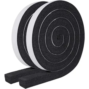 Weather Stripping Door Seal 1 Inch W x 1 Inch T,  Adhesion and High Resilience Air Conditioner  Insulation for Windows,  Length 13  (6.5ft x 2 Rolls)