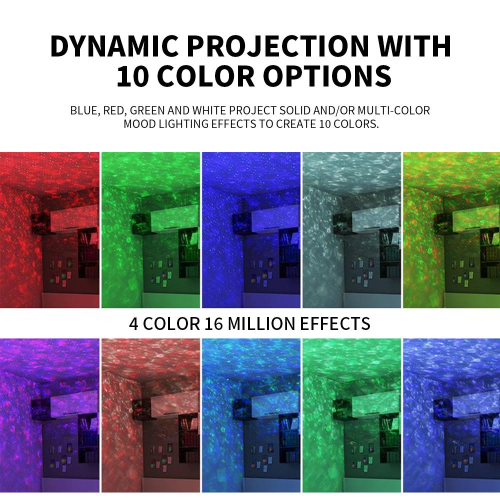 USB Powered Star Projector, Galaxy Projector with Remote Control, 3 in 1 Night Light Projector with Built-in BT Music Speaker, Starry Projector for Room