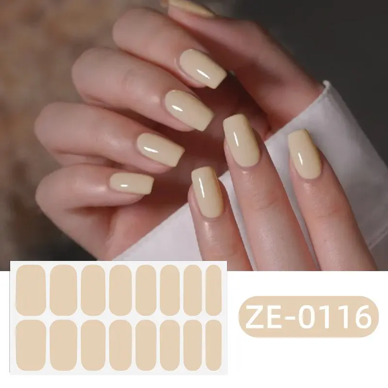 Women's fashion khaki nail sticker nail sticker - self-adhesive gel nail sticker | easy to paste and tear | women's home DIY nail set, very suitable for women's work, vacation, dating and nail care needs, with accessories nail strip/, wooden stick