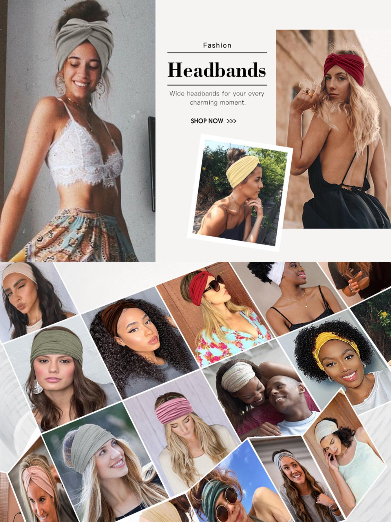 2026 Summer Boys Girls Back-To-School Hair Accessories, Boho Style Elastic Yoga Headband, Sweat-Absorbent Running Bandana Set