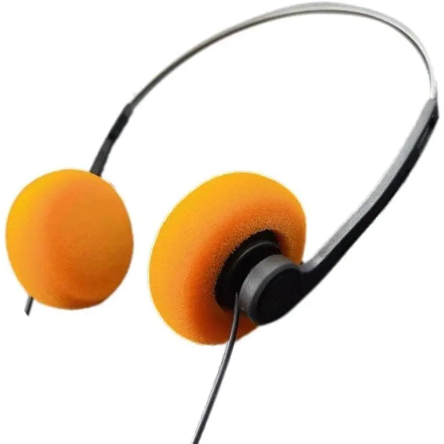 Orange Retro Over-Ear Earphones, Retro Headphones Wired,Mini Stereo Lightweight Headphone with Cord, 80s 90s  Headset Wired,Headphone for  Mobile Phones Playback Headphones
