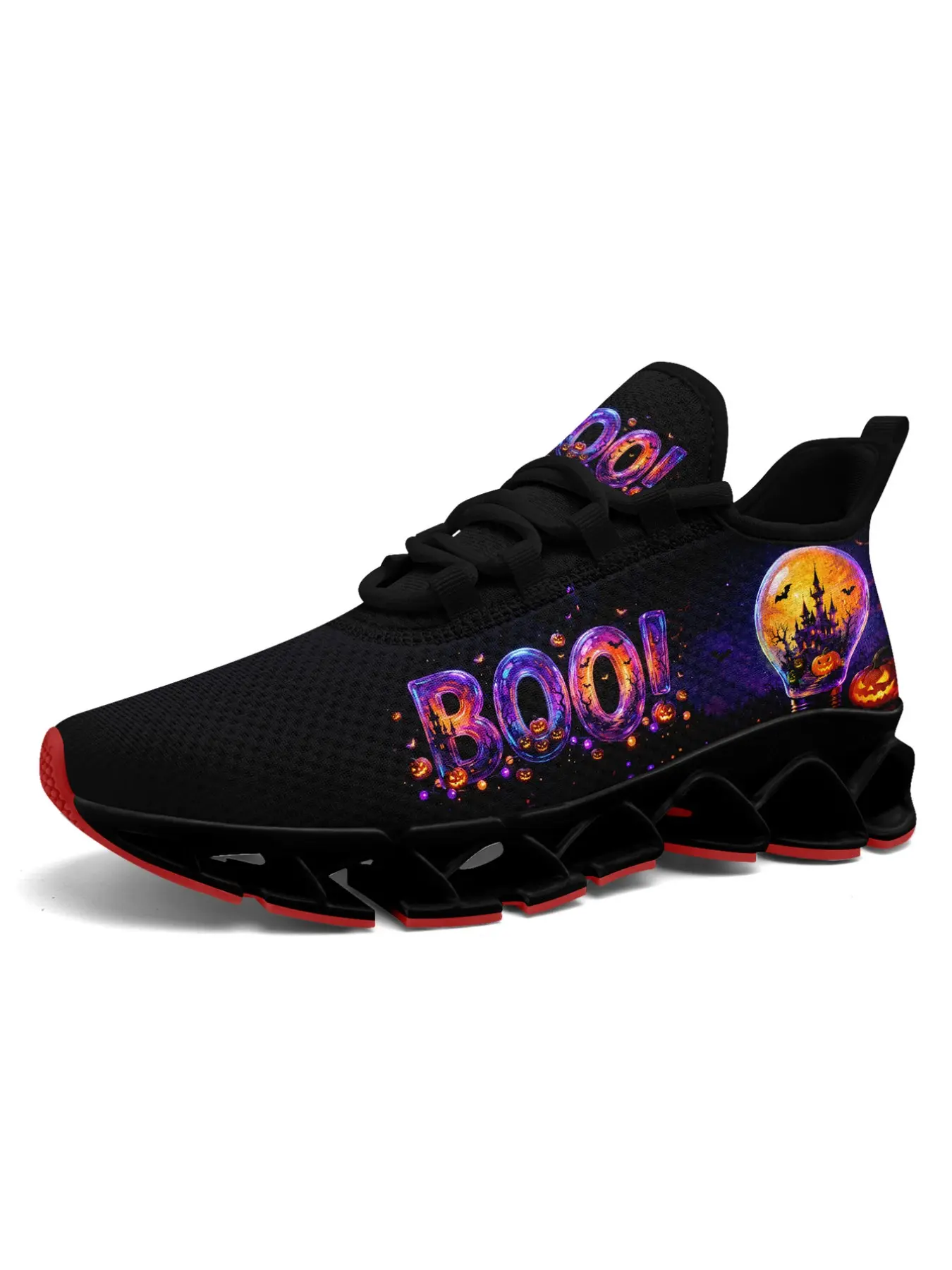 Halloween Men's Casual Shoes, Unisex Halloween Galaxy Ghost Print Casual Sports Shoes, Halloween Holiday Breathable Fashion Sneakers, Plus Size Daily Walking Shoes, Men & Women Shoes