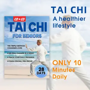 28-Day Tai Chi Guide for Seniors, Gentle Exercises for Balance and Joint Relief, 10-Minute Daily Practice, Ideal for Home and Community Use
