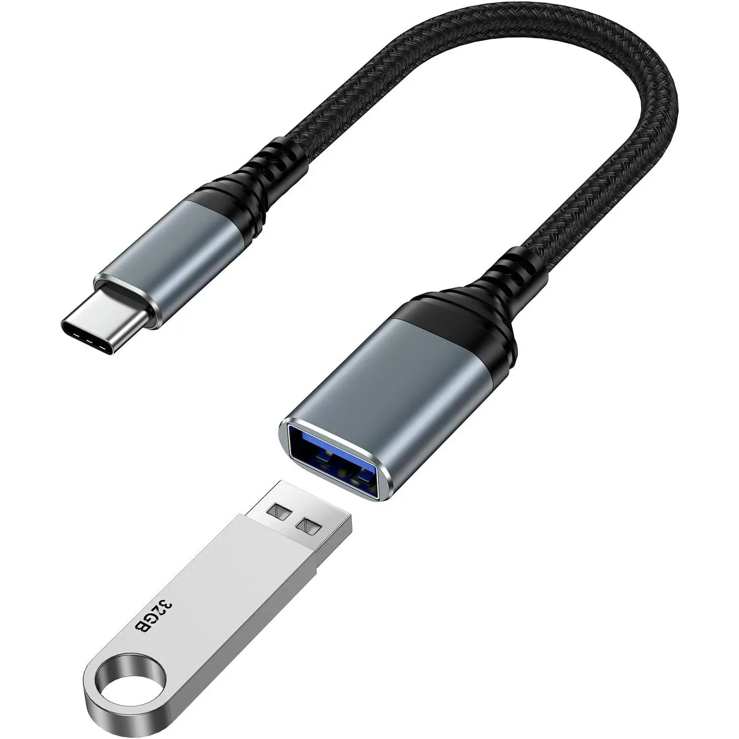 USB3.0 OTG Adapter, USB-A Female to USB-C Male Adaptor, USB to USB C Adapter 5Gbps Type C Dongle OTG Converter for  17e 17 Air 17 Pro 17 Pro Max MacBook,,Pixel,Camera,Flash Drive,Camera