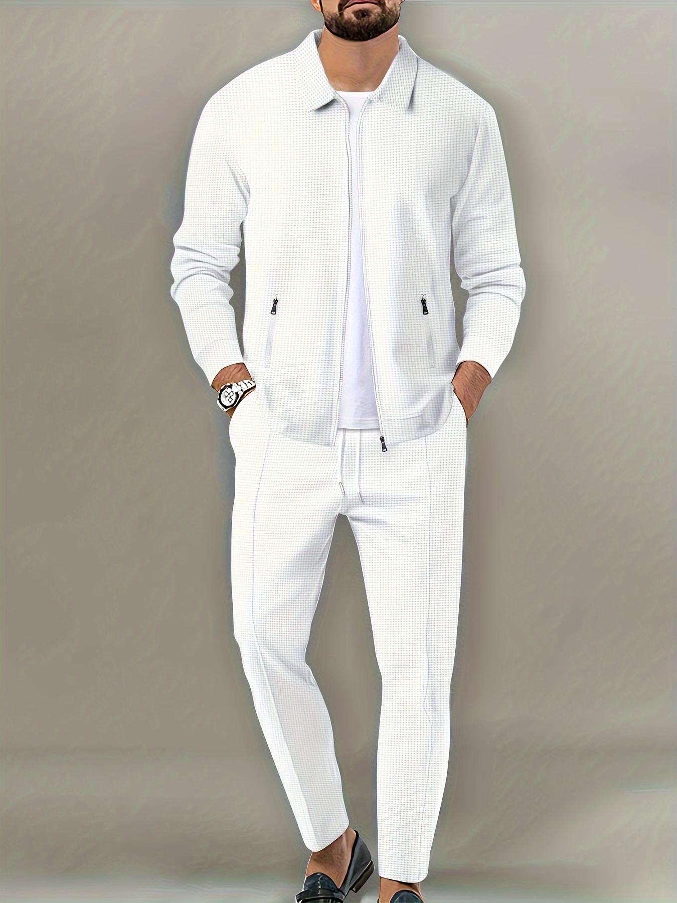 New long sleeved lapel zipper jacket and casual pants set, suitable for winter and autumn