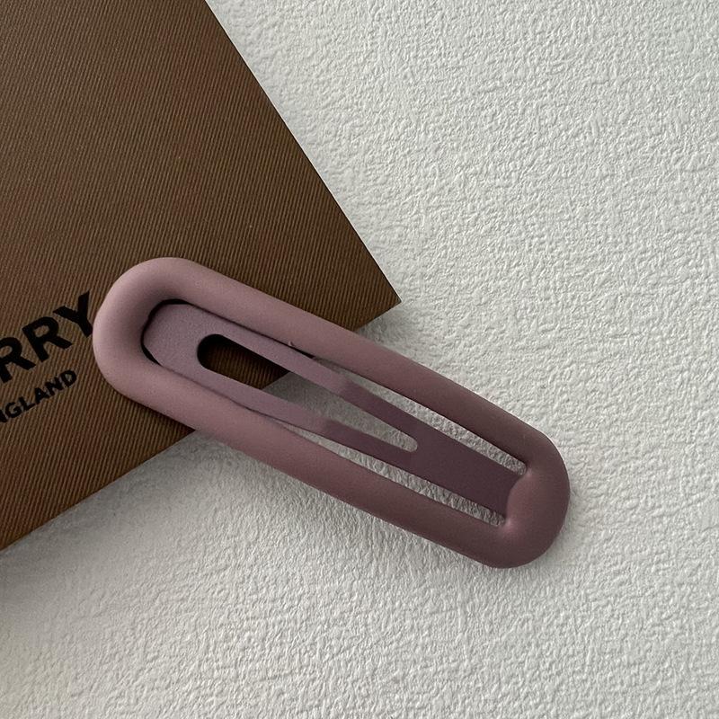 Matte Dusty Pink BB Hair Clip, Minimalist Snap Hairpin for Women Daily Wear