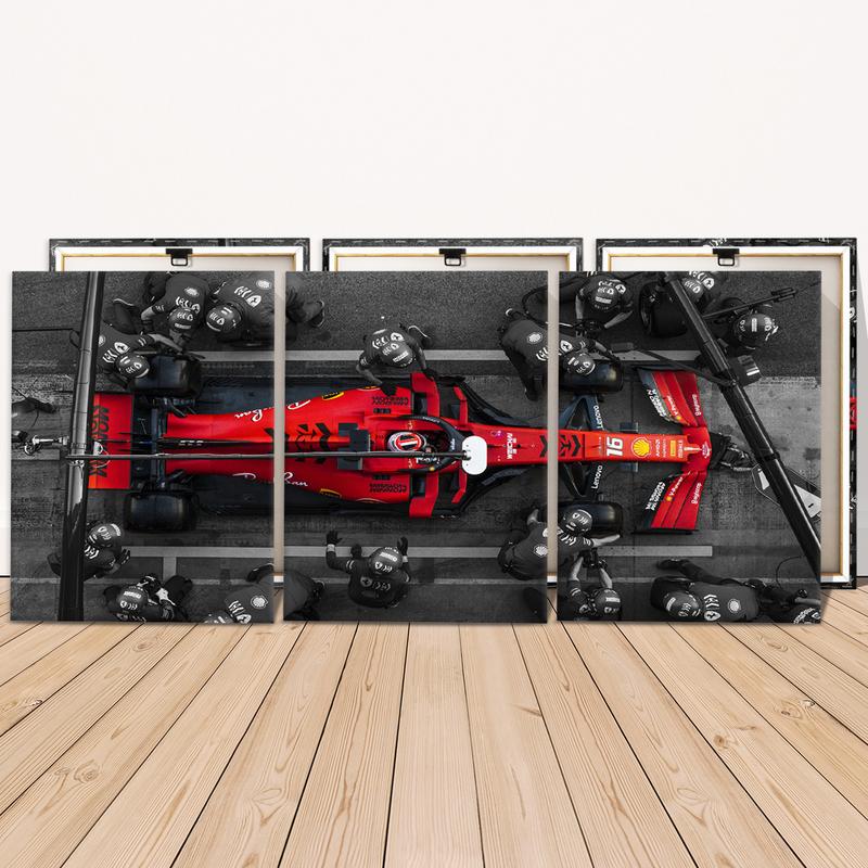 Formula Car Pattern Canvas Painting with Wooden Frame, 3 Counts/set Modern Art Wall Decor, Wall Art for Home Living Room Bedroom Office, Decoration