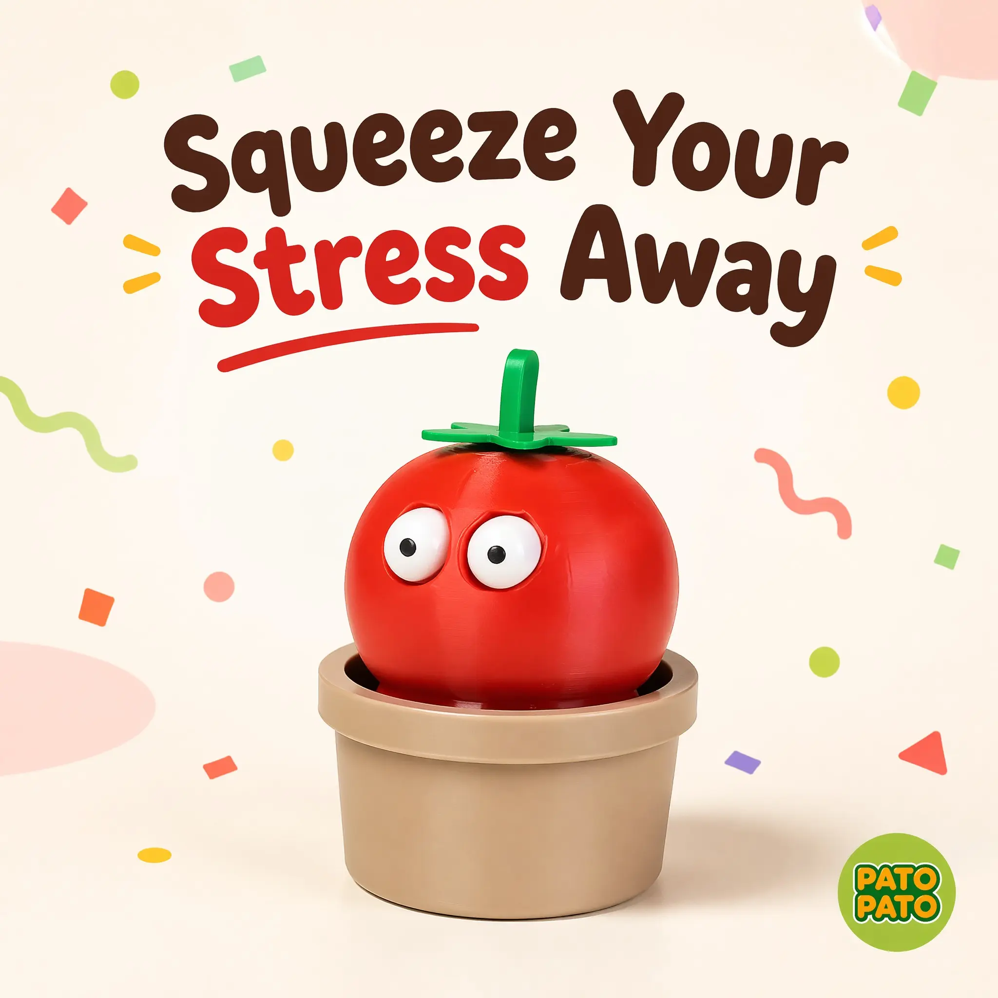 Cute Tomato Stress Relief Toy, Desktop Plant Ornament, Office Fun Gift, Fashionable 3D Plastic Design, Minor Print Imperfections
