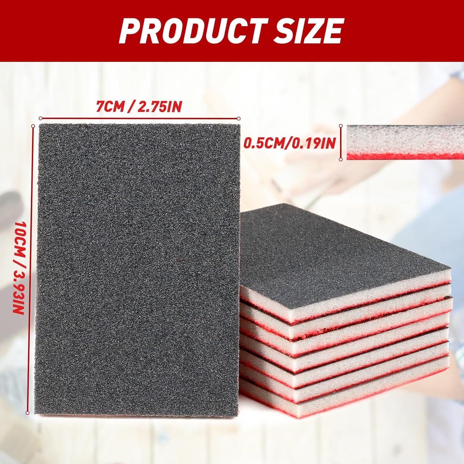Sanding Sponge 80-3000 Grit Sandpaper Assortment, Washable & Reusable Sanding Blocks for Wood, Metal, Drywall, Glazing, Wet Dry Sandpaper for Smooth Finishing