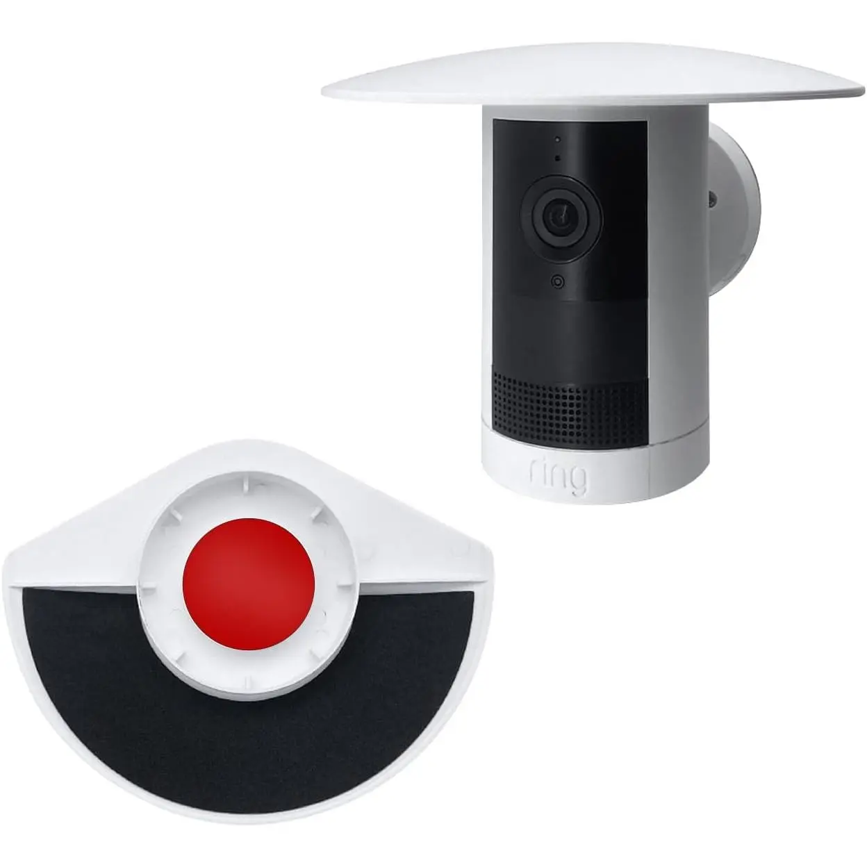 Rain Cover for Ring Outdoor Cam Plus and Ring Stick Up Cam, Protects Camera Lenses from Rainwater, Glare, Snow, Sunlight, and UV Rays, Easy to Install and Does Not Obstruct the View (White)