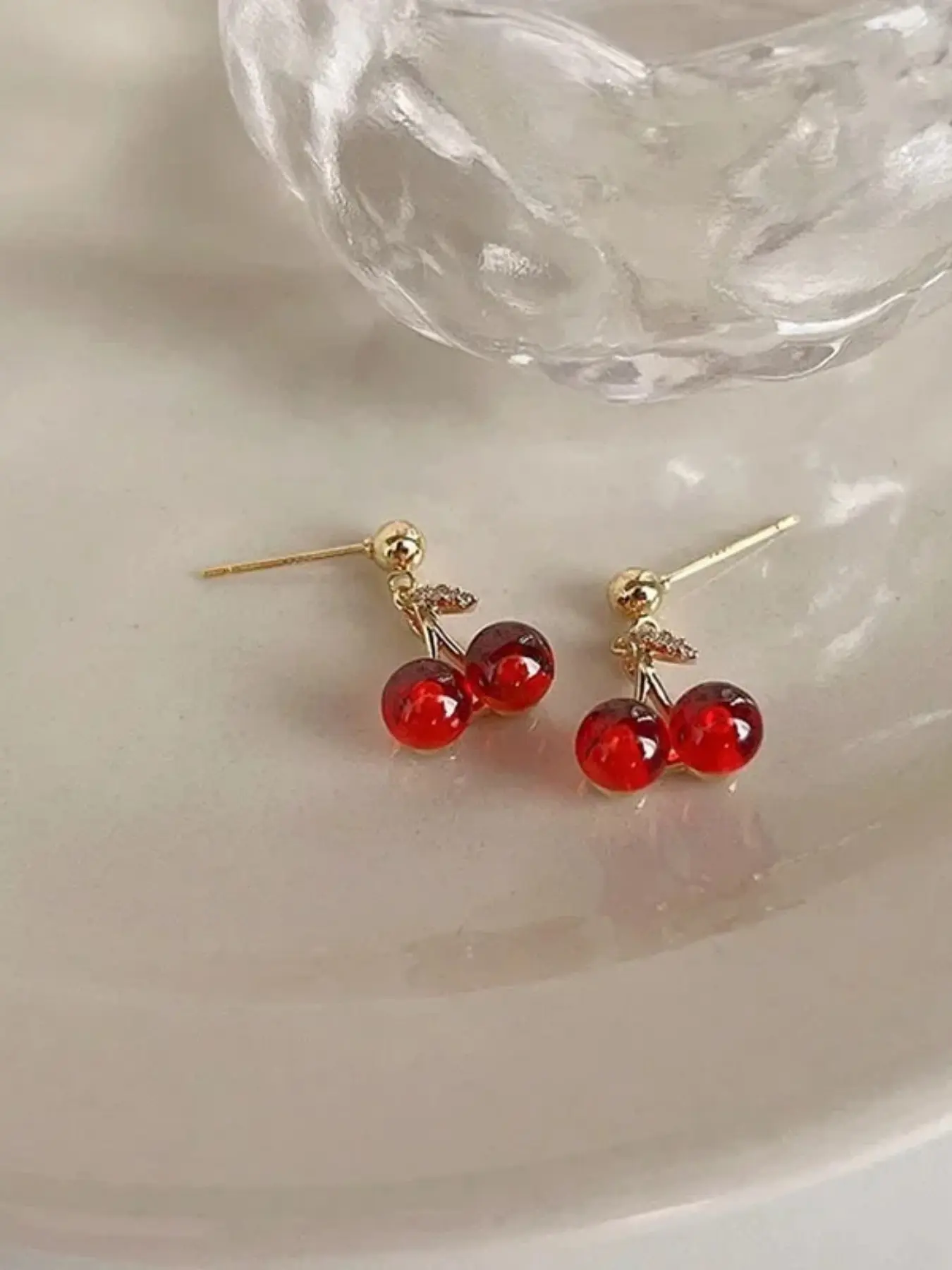 Cherry Pendant Necklace Earrings Set, Women's Fashion Fruit Jewelry, Perfect for Party Wedding, Girls' Gifts