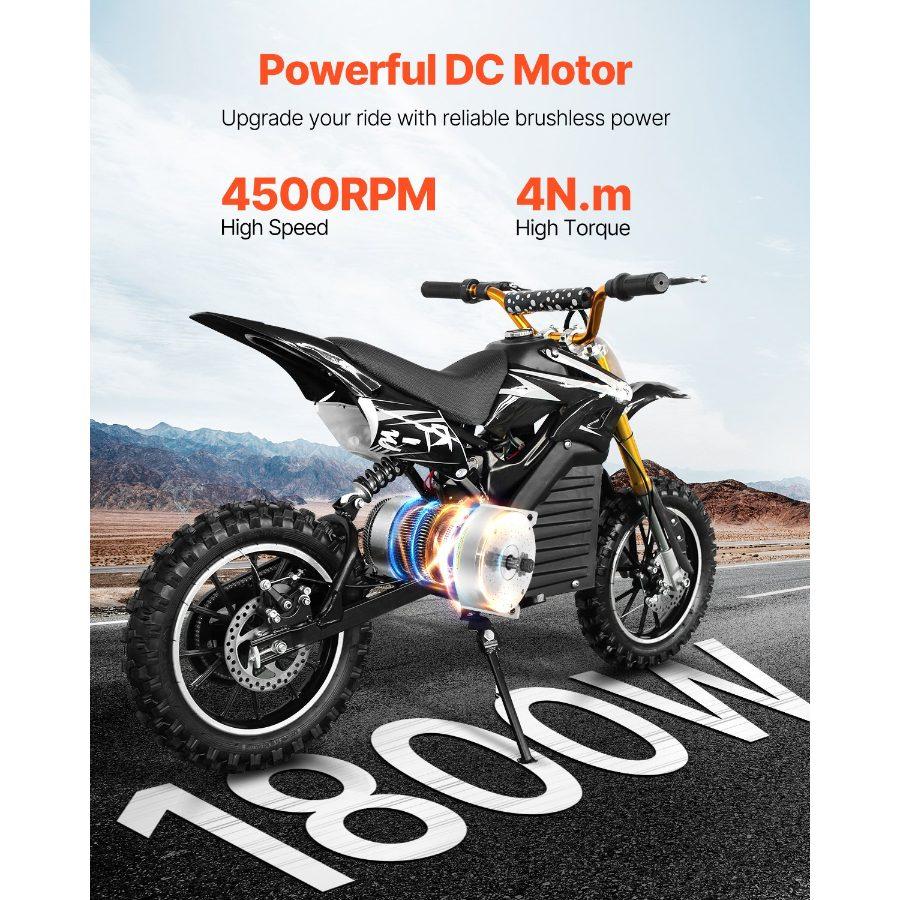 VEVOR 1800W Electric Brushless DC Motor Kit - 48V 4500rpm Motor with Upgraded Speed Controller for Go Karts E-Bike Motorcycle Scooter