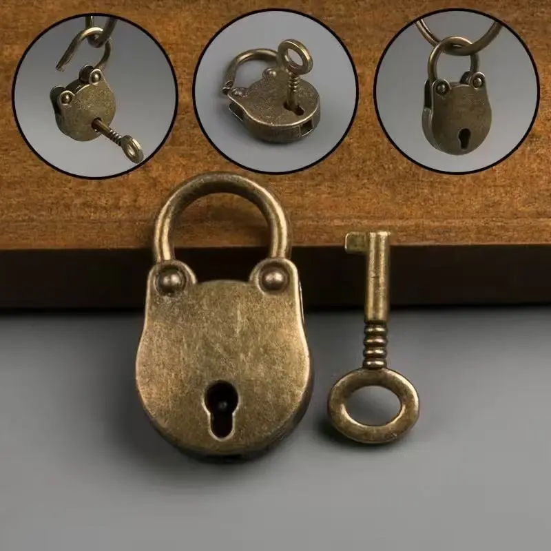 4 Vintage Brass Mini Drawer Locks, Retro Padlocks, Small Combination Locks, Dorm Cabinet Backpack Locks, Halloween Christmas Birthday Gifts