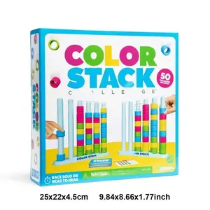 Color Stack Challenge, Color Matching Challenge Game, Fast Pattern Match Ring Stacking Puzzle Stack Games Block, 2-4 Players, Family Fun Game, Family Board Game for Kids & Adults, Birthday Christmas Party Gifts for Boy & Girl