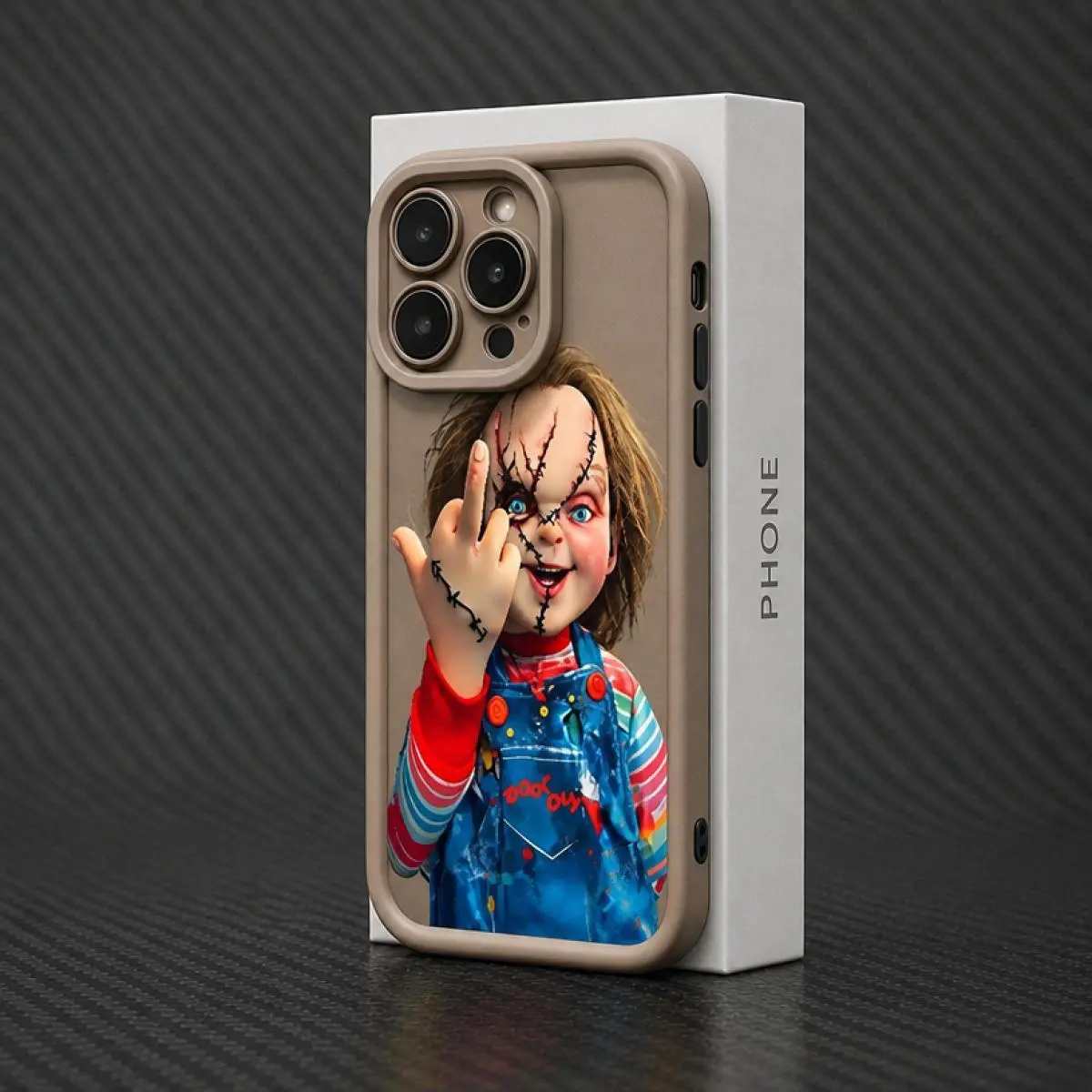 Chucky Creepy Gesture Pattern Soft Frame TPU Phone Case for iPhone 18 17 16 15 14 13 Pro Max Plus Air, Galaxy S22-S25 Plus - Horror Fans' Pick, Stylish Camera Protection, Anti-Drop, Shockproof, Durable, HD Art Print