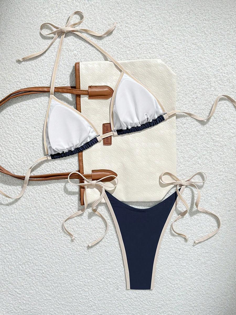 Contrast Color Separates Micro Bikini 2026 Women's Swimsuit Female Swimwear Mini Thong Bikinis Set Two-piece Bathing Suit