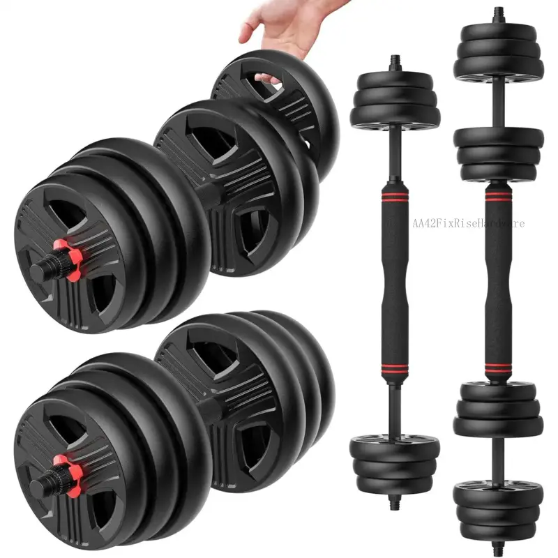 Adjustable Dumbbells with Connector Set - 20lb/30lb/40lb/55lb/60lb/70lb/80lb/90lb Multiple Weights Free Weight Set, 2-3 in 1 for Barbell/Kettlebells, Home Gym Fitness Equipment for Men/Women AA42FixRiseHardware, Pounds