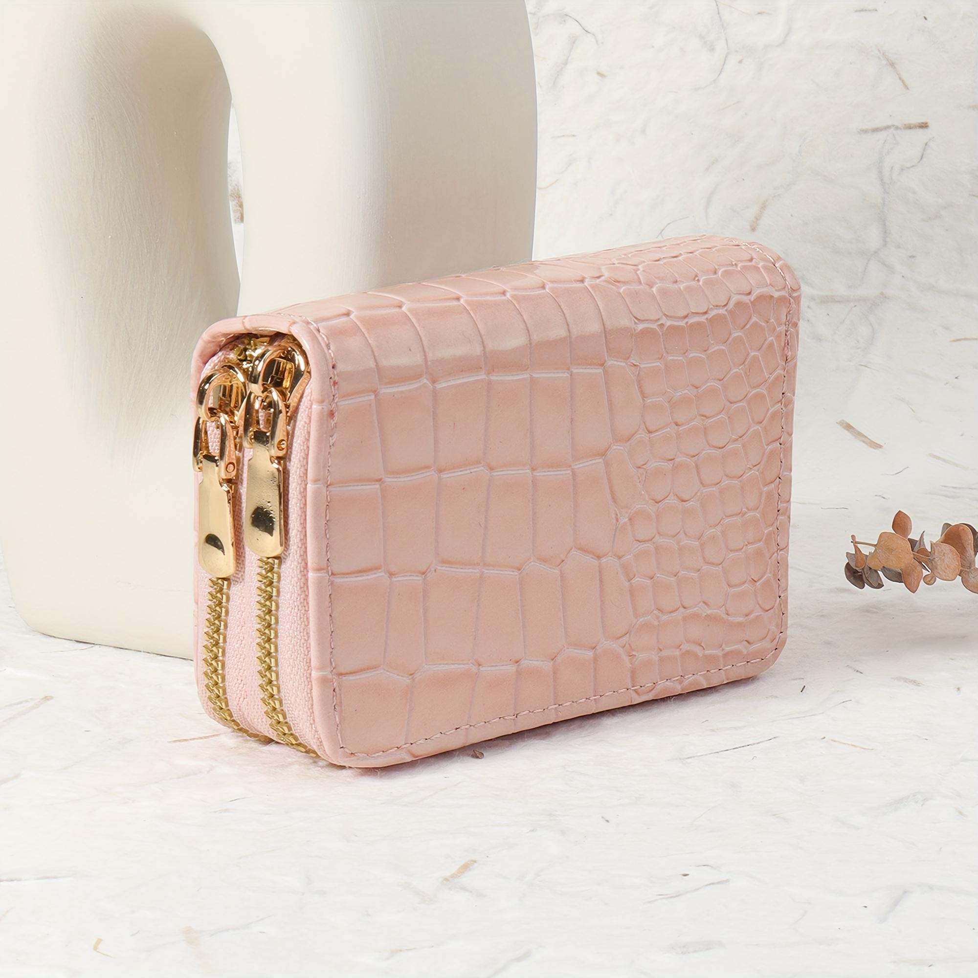 Women's simple double-zipper short wallet, fashionable zippered coin purse, high-quality credit card holder, simple and casual with multiple card slots tote bag handbags luxury designer crossbody women shoulder real