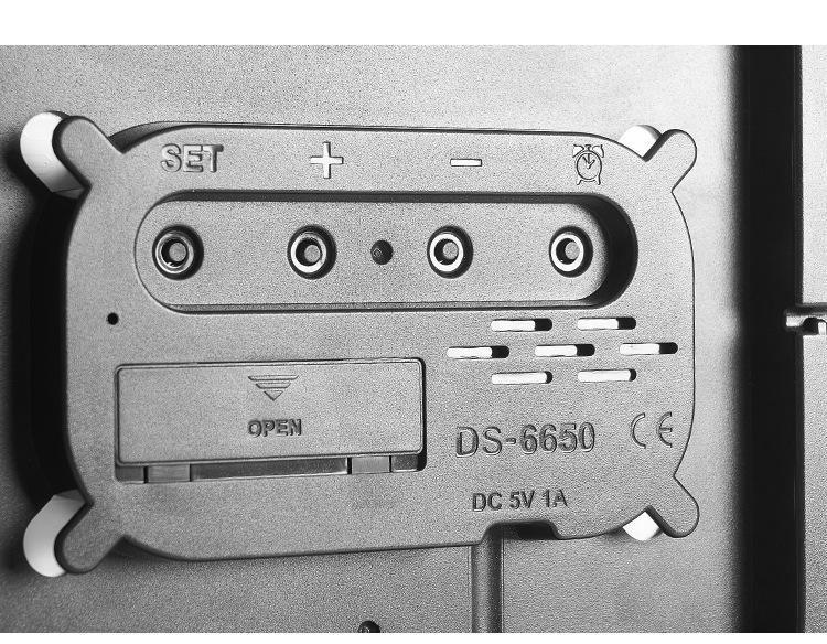 Large Display Digital LED Wall Clock Battery Operated with Temperature Date Weekday Display Adjustable Brightness Alarm Timer Modern Hanging Table Clock for Living Room Bedroom Home Decor