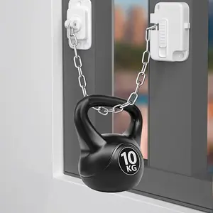 Adjustable Window Safety Lock, Self-Adhesive, No Drilling, Durable Metal and Plastic, Home Security, Ventilation, Privacy, Easy Installation