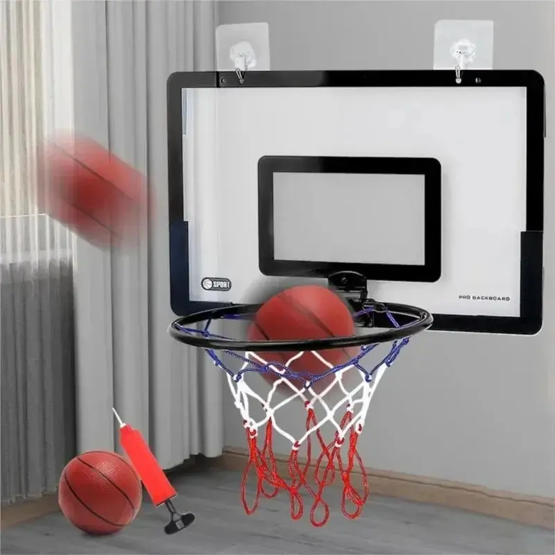 Kids Basketball Hoop Set, Basketball Equipment, Indoor Wall-Mounted Without Drilling, Includes Ball Pump and Installation Tools, Easy Setup, Space-Saving, Universal Use