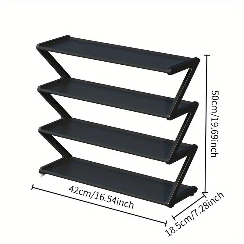 Space-Saving 4-Tier Shoe Rack, Shoe Shelf Organizer, Plastic & Metal ...
