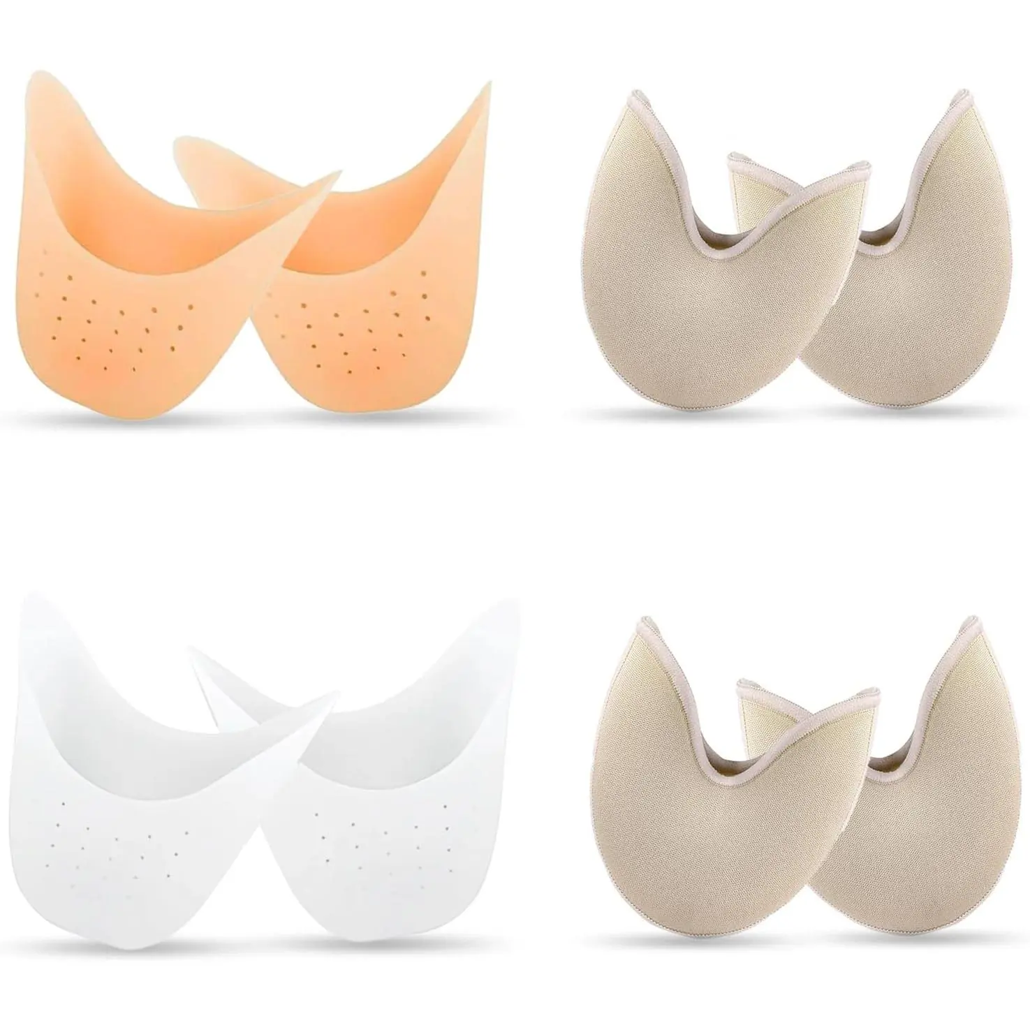 4 Pairs  Pads for Pointe Shoes(2 Pairs  Pointe Shoe  Pads & 2 Pairs  Gel Pads Pointe Shoes Protectors), Ballet Dance  Pad, High Heels  Caps, for Foot Metatarsal Protection