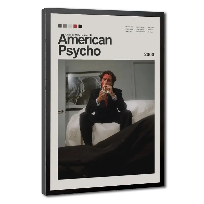 American Psycho Poster, American Psycho Print, Movie Poster, Film Art, Minimalist Movie Decor, Unframed Artistic Wall Art, Thriller Wall Art, Cult Classic Decor, Man Cave Decor, Dorm Room Poster, Gift for Movie Fans
