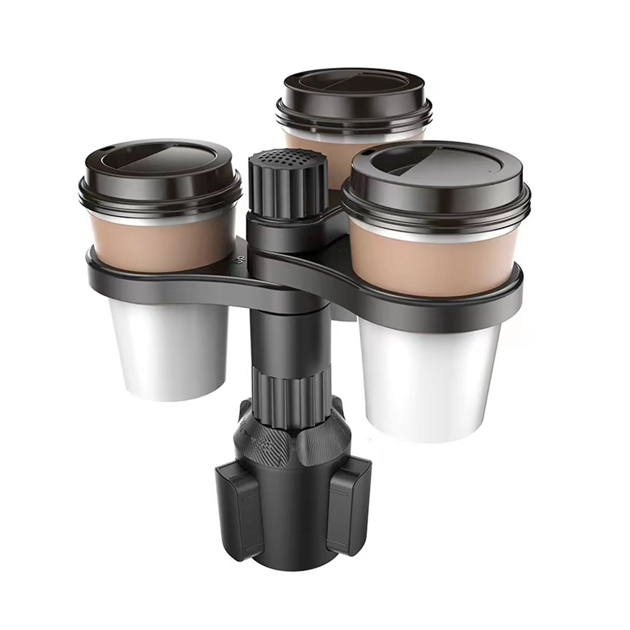 360° Rotatable Car Cup Holder with Three Slots, Durable Automotive Interior Organizer, Fits Most Cars, Convenient Storage Solution