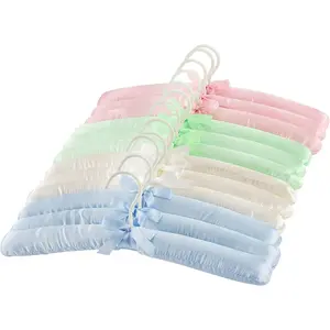 12 Pack Satin Padded Hangers Foam Padded Dress Hangers - Pink, Blue, Green, Ivory