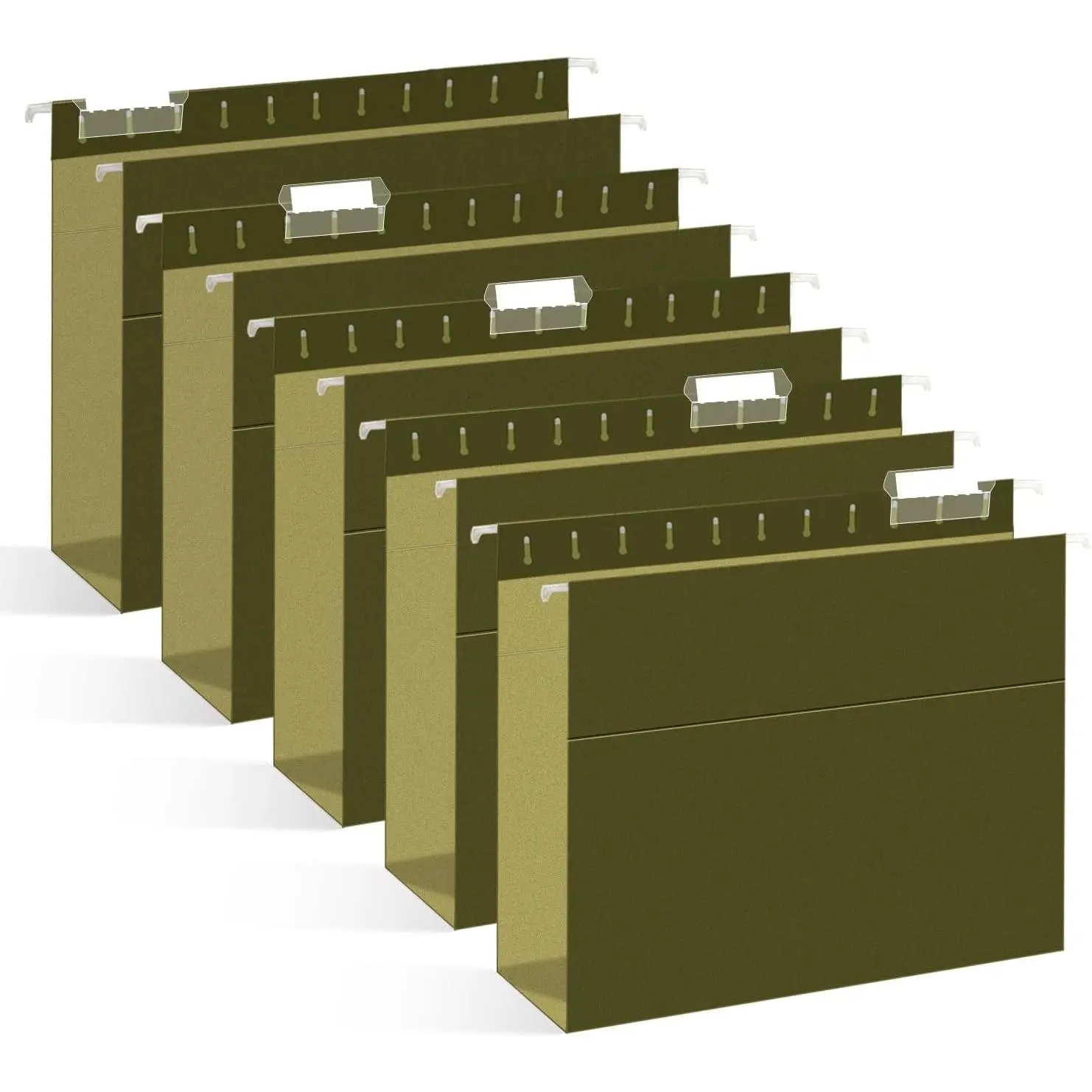 Extra Capacity Hanging File Folders, 30 Pack Letter Size Reinforced Hanging Folders with Heavy Duty 3 Inch Expansion for Bulky Files, Filing Cabinet, Adjustable Tabs, Green