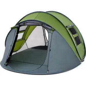 4 Person Easy Pop Up Tent,9.5’X6.6’X52'',Waterproof, Automatic Setup,2 Doors-Instant Family Tents  Camping, Hiking & Traveling