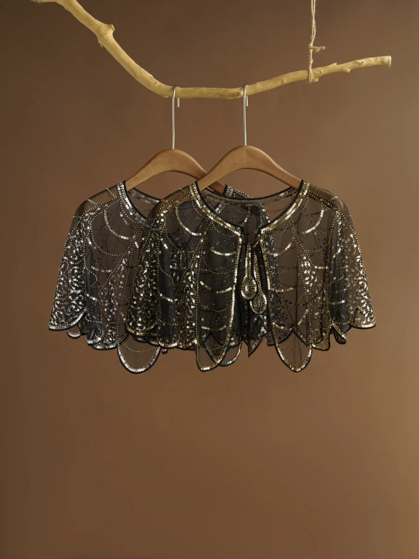 Elegant Women's Sequin Shawl Scarf, Sparkling Rhinestone Trim, Gold Design, Party Accessory, Luxurious Bridal Guest Wrap