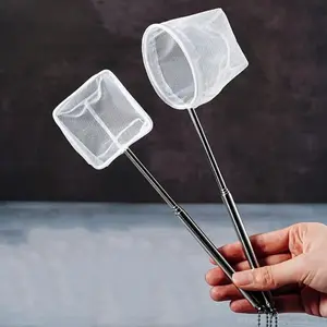 1 piece of fine net fish tank fishing net - made of durable PP material, with a retractable handle for easy capture and operation