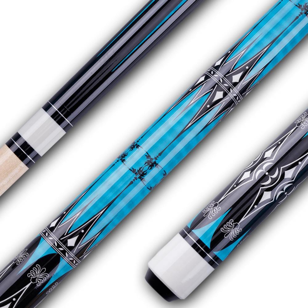 58 In Maple Wood Billiard Pool Cue Stick, 13mm Leather Tip, 19-20 oz, 2-Piece Set 1/2 Split Easy Assembly Design, for House and Bar Use, Two Piece Set