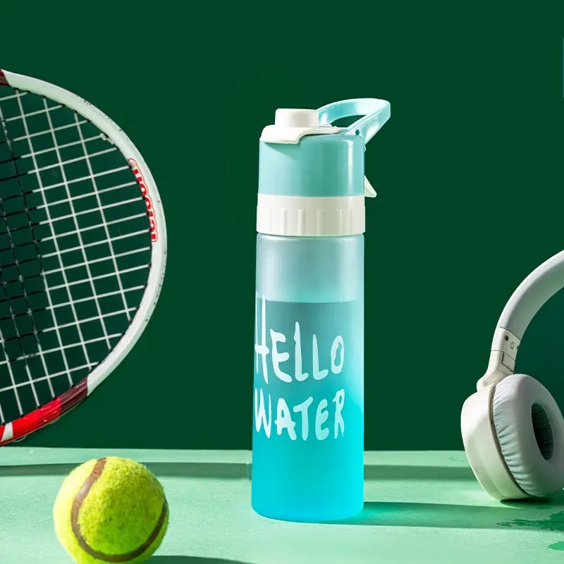 Large Capacity Spray Water Bottle with Mist System, Portable Cooler for Camping and Gym, Ideal for Sports and Outdoor Activities