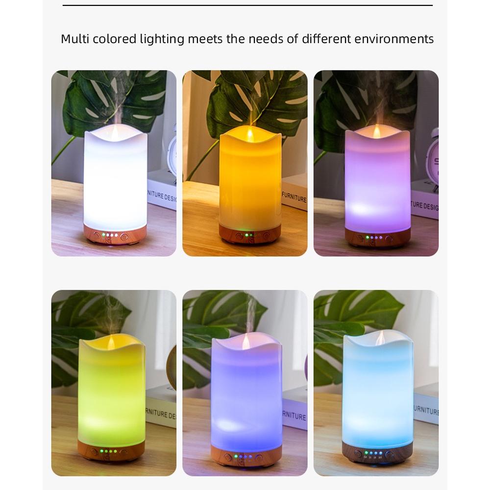 Candle Design Humidifier  Auto Timer, 7-Color LED, 3 Essential Oils for Relaxation