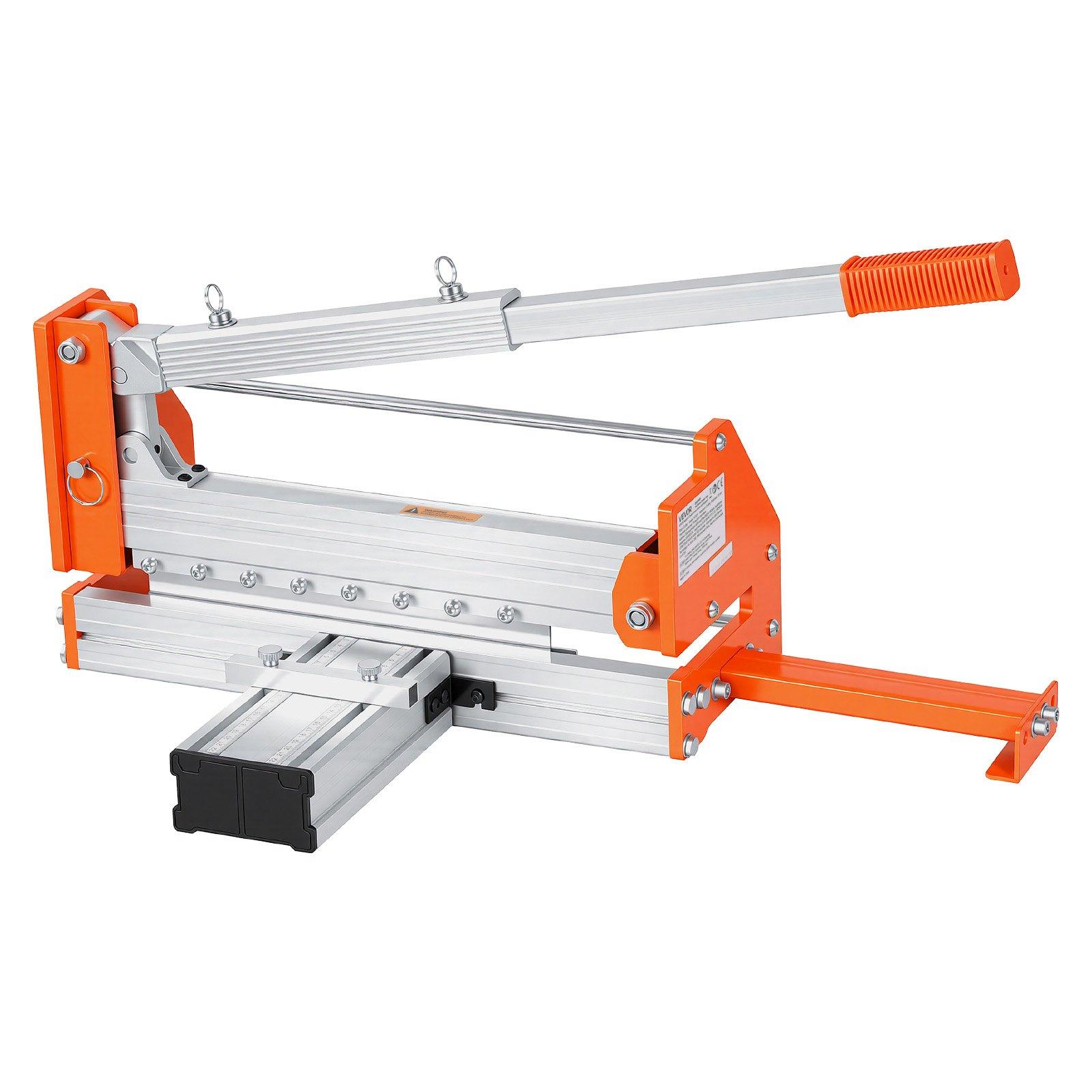 VEVOR 12 inch Vinyl Floor Cutter, 12mm Thick Laminate Flooring Cutter with Upgraded Labor-Saving Aluminum-Alloy Lever, Telescoping Support Plate, Cuts Certain Engineered Wood, LVT, VCT, SPC, LVP, WPC