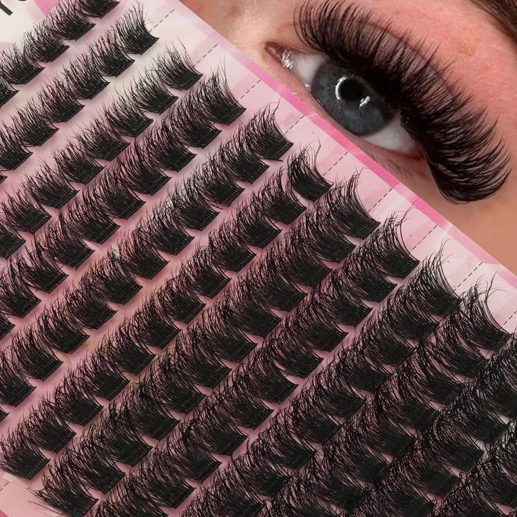 13 Rows 156 Clusters 3D False Eyelashes, Easy to Use DIY Lash Extensions, Suitable for Beginners, Daily Wear, Parties, Festivals