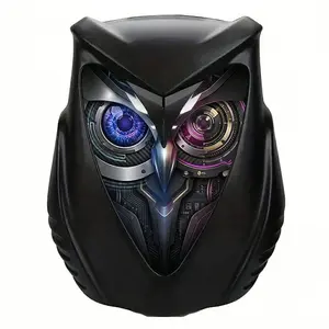 LED Knight Backpack Owl Black Style, Smart Bluetooth Programmable Screen, Hard Shell 15.6" Laptop Backpack with USB, DIY Animation, Cool Motorcycle Riding Gear for Men Biker (Power Bank Not Included)