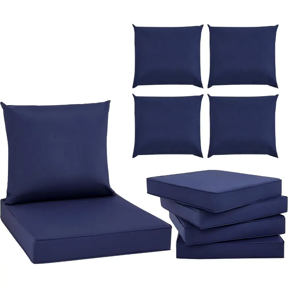 Gaomon Outdoor Chair Cushions Set of 4,24 x 24 Inch Water-Resistant & Fade-Resistant Outdoor Deep Seat Cushion for Patio Furniture,Removable Cover Non-Slip Bottom & Straps for Patio Chair, Sofa