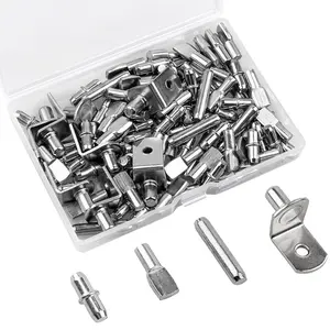145 Pcs Shelf Pins Kit, Upgraded Shelf Pins 4 Styles, 5mm & 1/4inch Nickel Shelf Support Pegs, Cabinet Shelf Pegs for Shelves, Shelf Support for Bookshelf Kitchen Cabinet Shelf Pegs. (104)