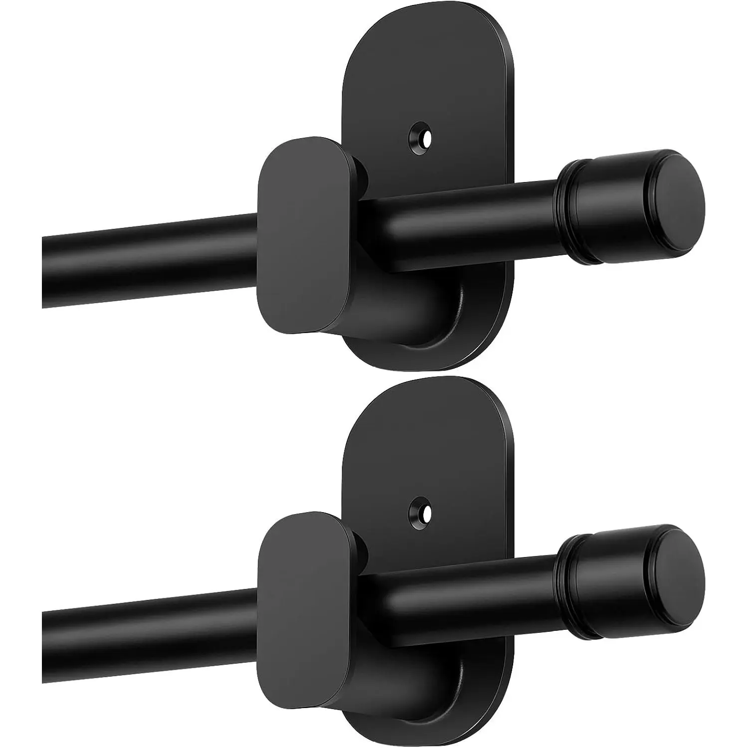 2-Pack Adjustable Metallic No-Drill Window Curtain Rods, 5/8" Diameter, 32-86 Inches (Fits 55-82 Inch Windows), Spliceable, Renter-Friendly, Any Surface Compatible for Lightweight Draperies