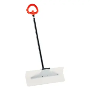 【DealsForYouDays】VEVOR Snow Pusher Shovel, 24 in Wide Outdoor Snowplow Shovel with Ergonomic Grip, HDPE Plastic Blade, Winter Shovels with Segmented Handle, Portable Snow Removal Tool for Driveway Garden Camping
