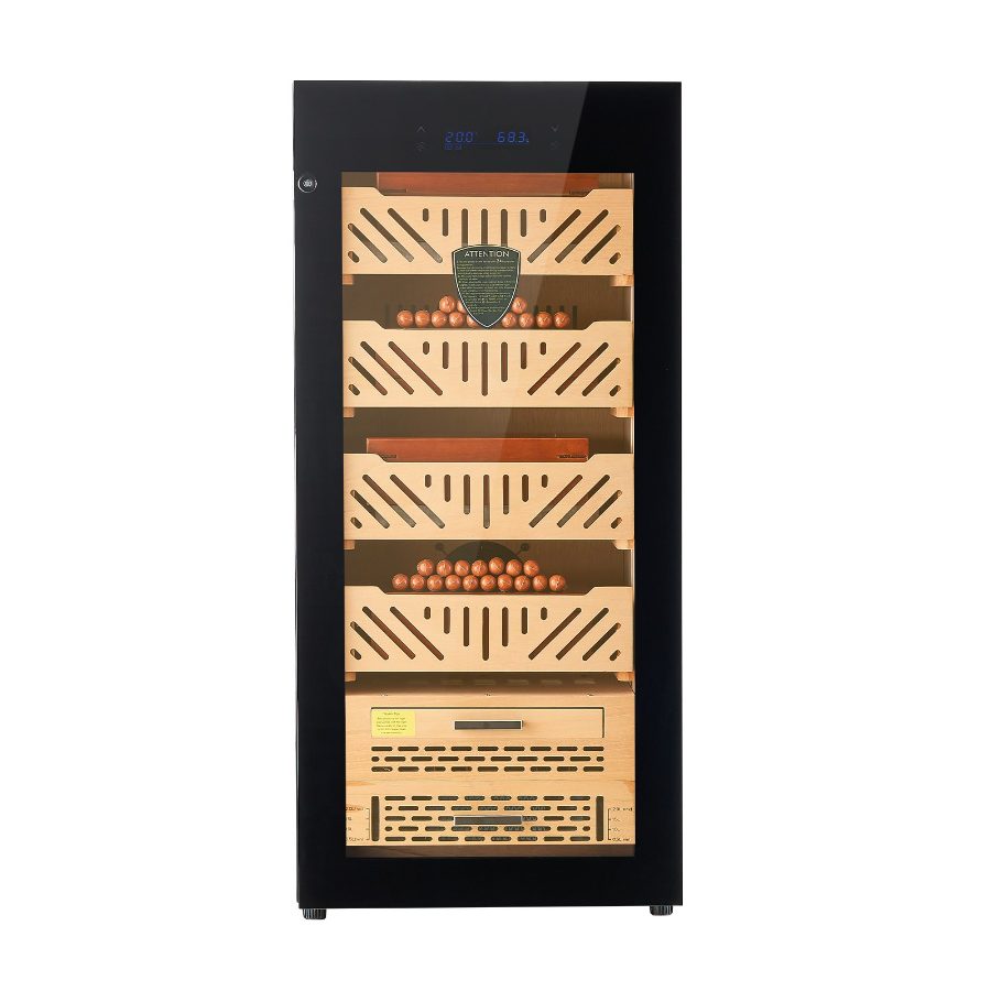 VEVOR Electric Humidor, 105L, 1000 Counts Electric Cigar Humidor Cabinet with Compressor Cooling, Constant Humidity Temperature Control, Spanish Cedar Wood Shelves Drawers, 4 Layers, for Household