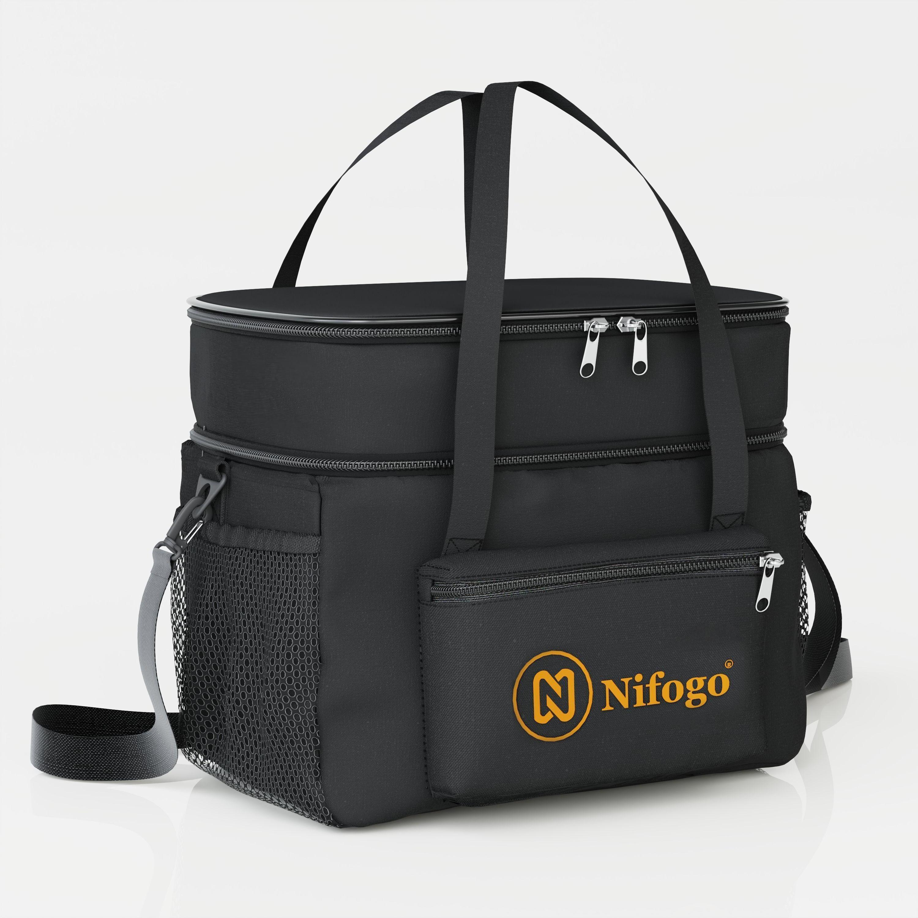 Lunch Bag Double Deck Multi functional lunch bag 15L- Leakproof Insulated Soft Large Adult Insulated Lunch Bag, Holds Anything Insulated Bag, Tote fit  fresh large lunch bag lunch box tote bag