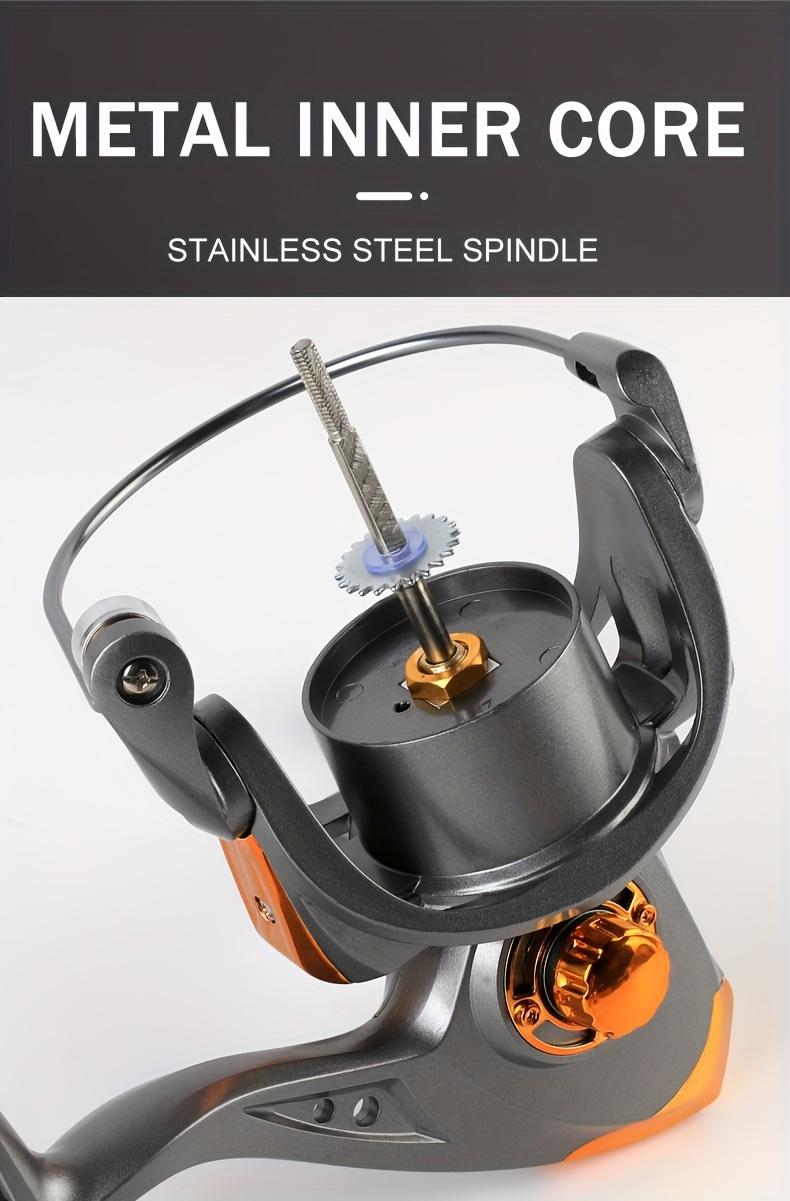 Spinning Fishing Reel Made of Aluminum Alloy with a Gear Ratio of 5.2:1, Suitable for DC 1000-7000 Series, Featuring a Maximum Drag of 26LB, Designed for Both Freshwater And Saltwater Use