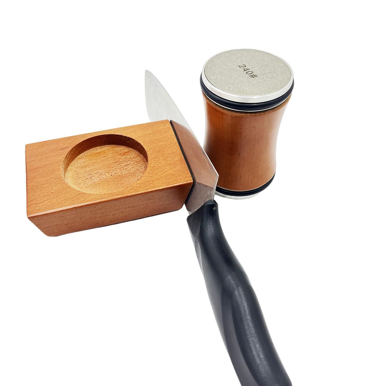 Kitchen Knife Sharpening Kit, Rolling Diamond Ceramic Sharpener Set, Compatible with 15°&20° Angle Knives, Precise Blade Grinding Tool for All Kitchen Blades